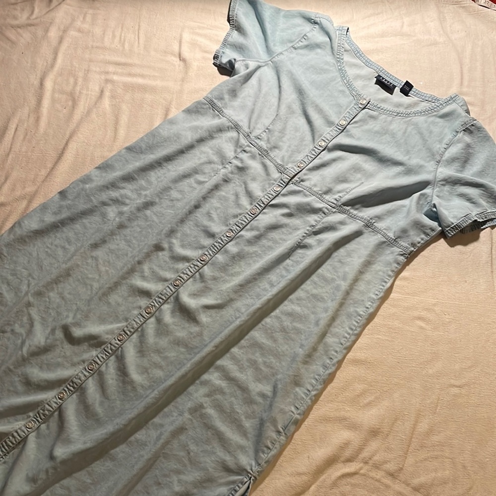 Crazy Horse Blue Button Up Short Sleeve Dress Size 24w